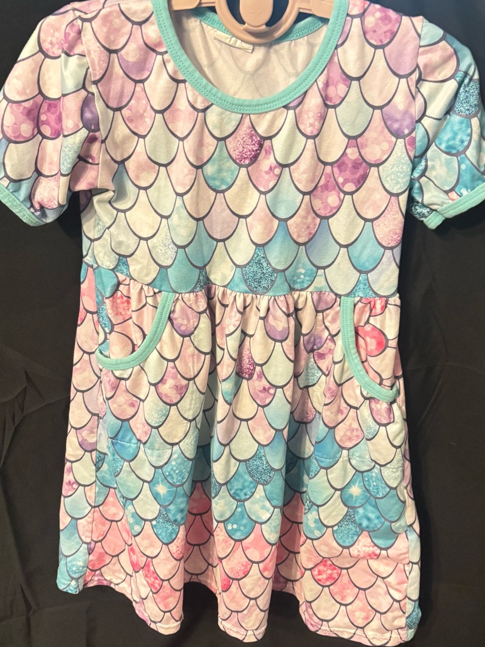 Source Unknown Pastel Mermaid Scale Pocket Dress - Pink, Purple, Blue, Mint